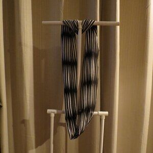 George Black and White Patterned Infinity Scarf